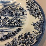 Set of 9 dessert plates English style blue & white