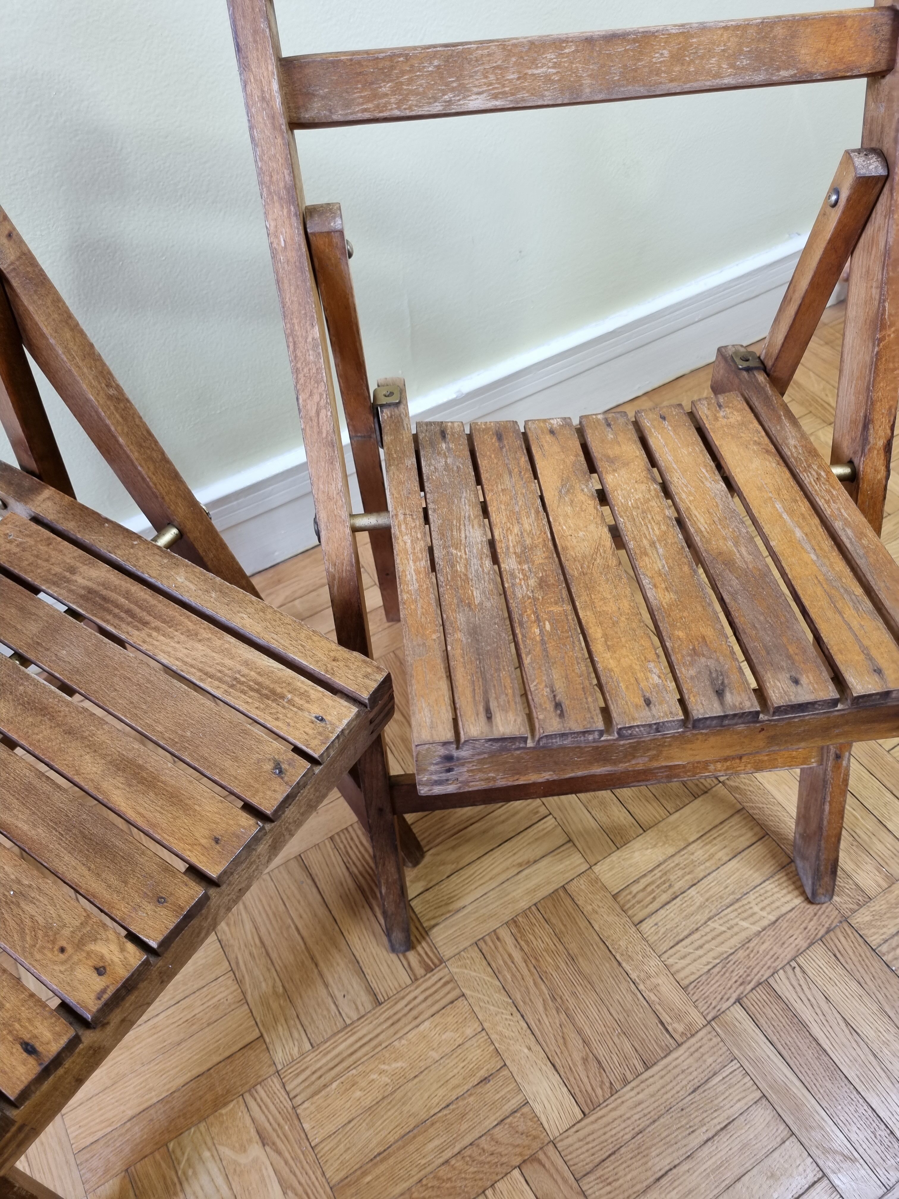 Pair of folding children's chairs, 60s-70s