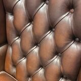 Brown Leather Chesterfield Wing Chair