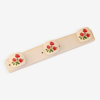 Porte-manteaux fleurs roses Syla vintage