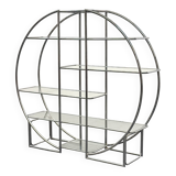 Bauhaus ronde en tubulaire chromé et verre