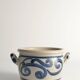 Folk Art Stoneware Jar with Cobalt Blue Floral Motif from Westerwald, Germany