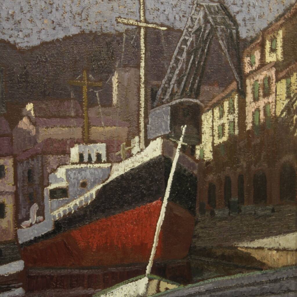 Signed Italian seascape painting from the 20th century