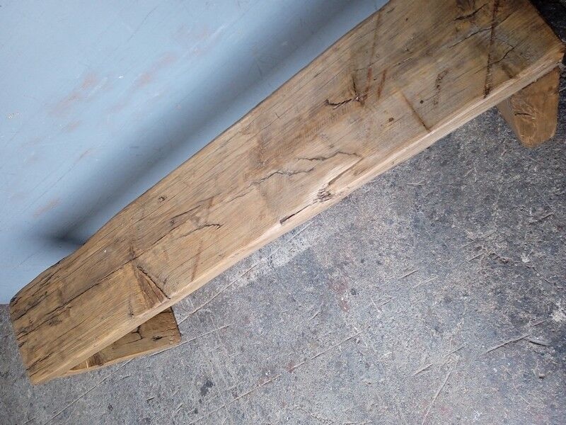 Solid wood bench patinated 120cm