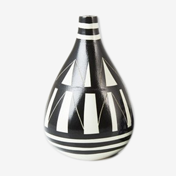 Vase en céramique émaillée, diagonal Series, par Karin Björquist pour Gustavsberg, Suède 1950