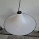 Vintage very large murano white swirl ceiling light black rim