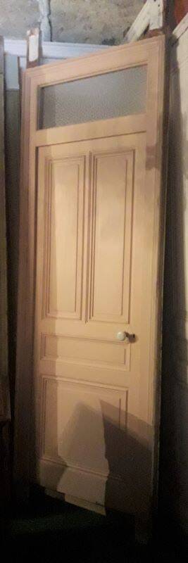 Old Haussmannian door 83x219.5cm with glazed transom frame.