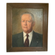 Large portrait painting of a man, oil on canvas, signed.