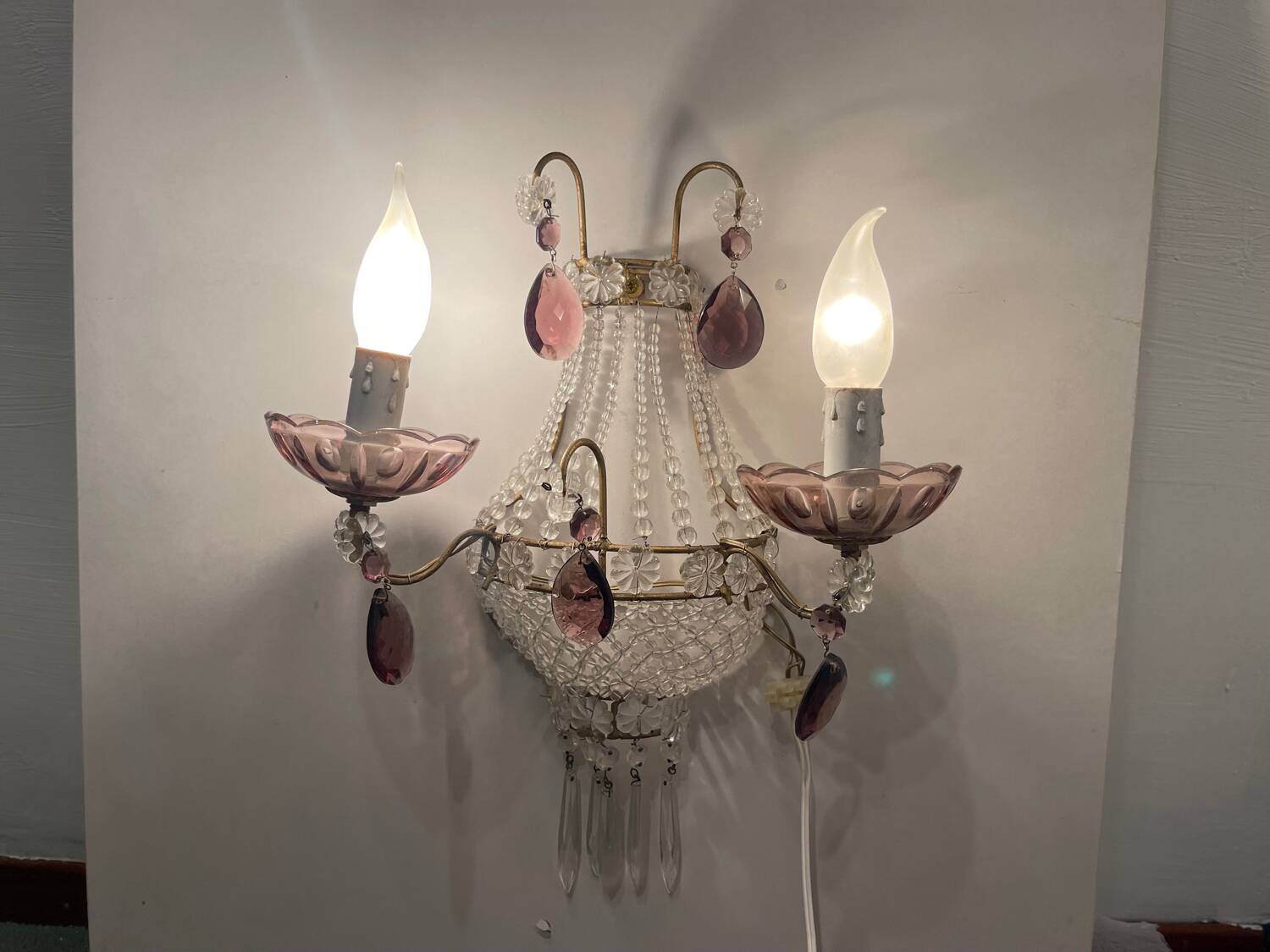 Appliques en perles de verre Ensemble de 2 années 1980