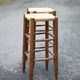 Pair of bar stools, wooden and straw stool, vintage bar stool, vintage stool, decoration