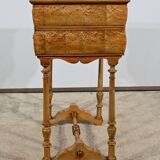 Rare Small Chiffonnière Table in Speckled Amboyna and Cherry, Louis Philippe Period – 19th