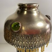 Antique Parisian Lampshade Hat 1900 Brass Cabochons Tassels