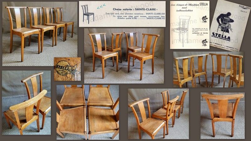 Set 4 Stella chairs 30s