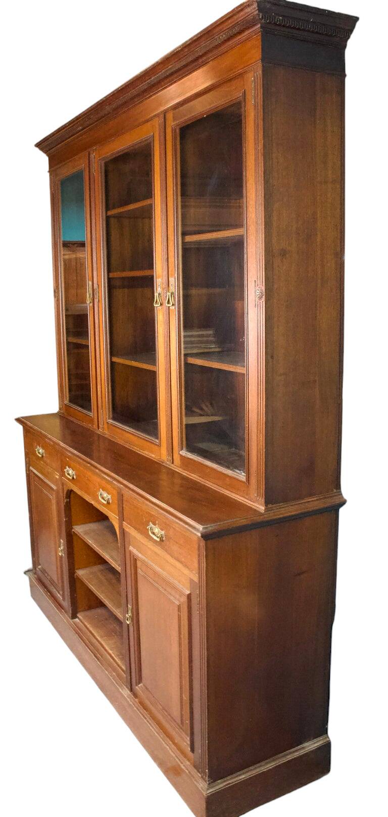 Large mahogany bookcase or display case - Louis Philippe period - 19th France
