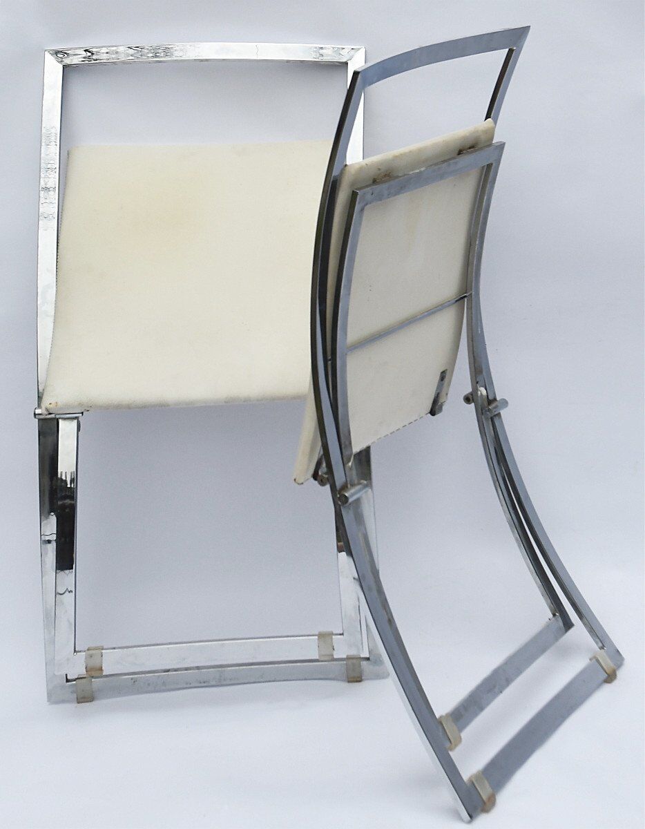4 foldable chairs model "luisa" by marcello cuneo for mobel italia