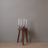 Candle holder candlestick candelabra in aluminum silver metal scandinavian design decorative object