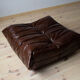 Set of 3 brown leather sofas "Togo" model designed by Michel Ducaroy 1973