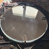 Decorative mirror in wood and gold metal