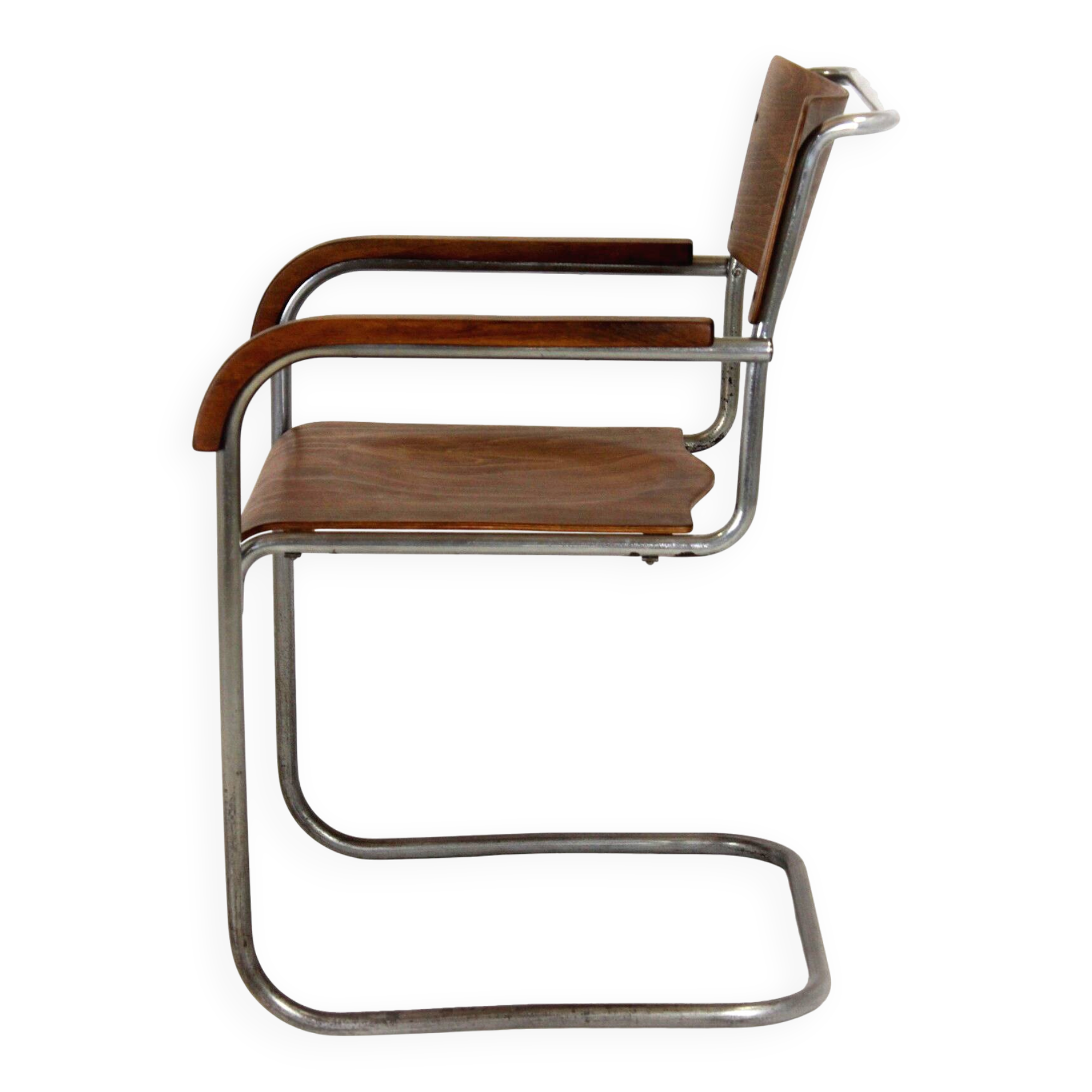 Chaise cantilever en chrome B34 restaurée de Bauhaus par Marcel Breuer, années 1930