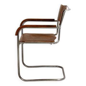 Chaise cantilever en chrome B34 restaurée de Bauhaus par Marcel Breuer, années 1930