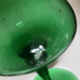 XXL Medici vase in bubbled glass from Empoli, Italian work 1960