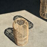 Large lantern-shaped rattan pendant lamp H50 D24