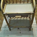 Rattan serving table