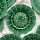10 old dessert plates in Sarreguemines vine leaf slip