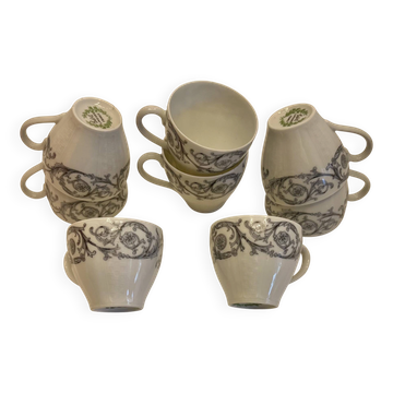 Lot de 8 tasses à café vintage Goa Limoges France