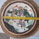 Magnificent vintage decorative plate signed in earthenware with Asian decor.