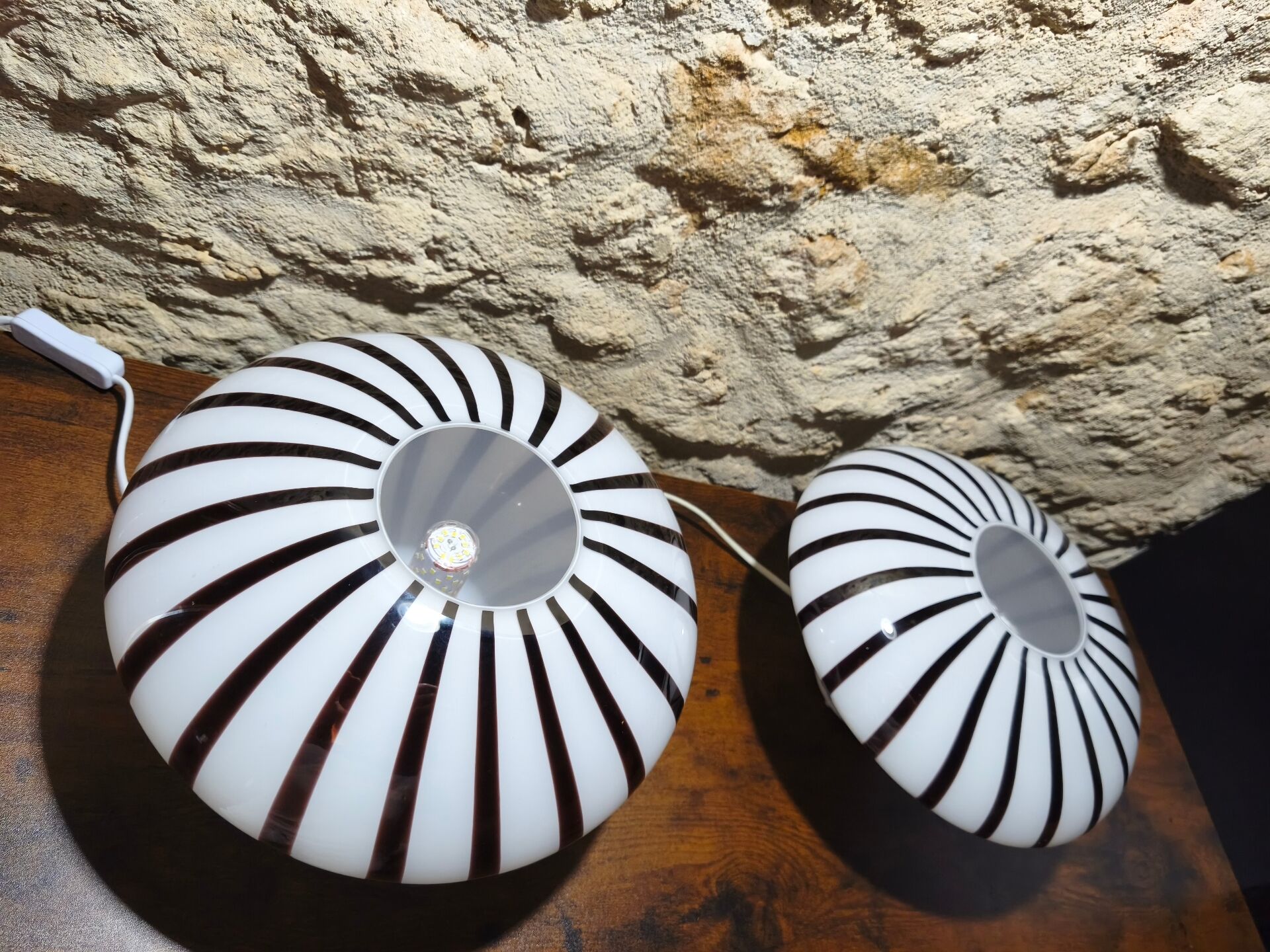 Authentic vintage blown glass lamps