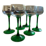 Vintage green stemware, made in france