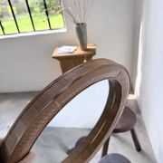 Woven wicker round mirror 1960
