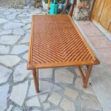 Table basse vintage en rotin