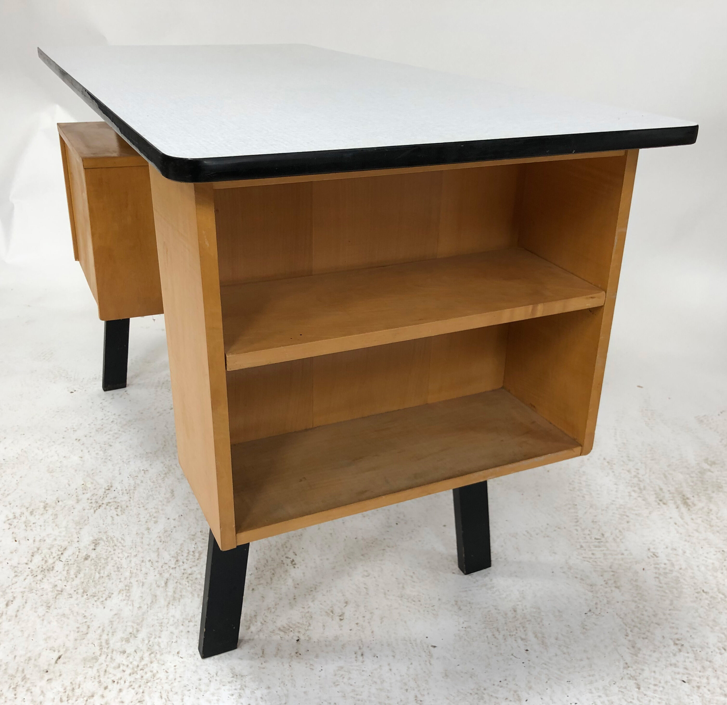 Vintage desk in birch veneer of years 60