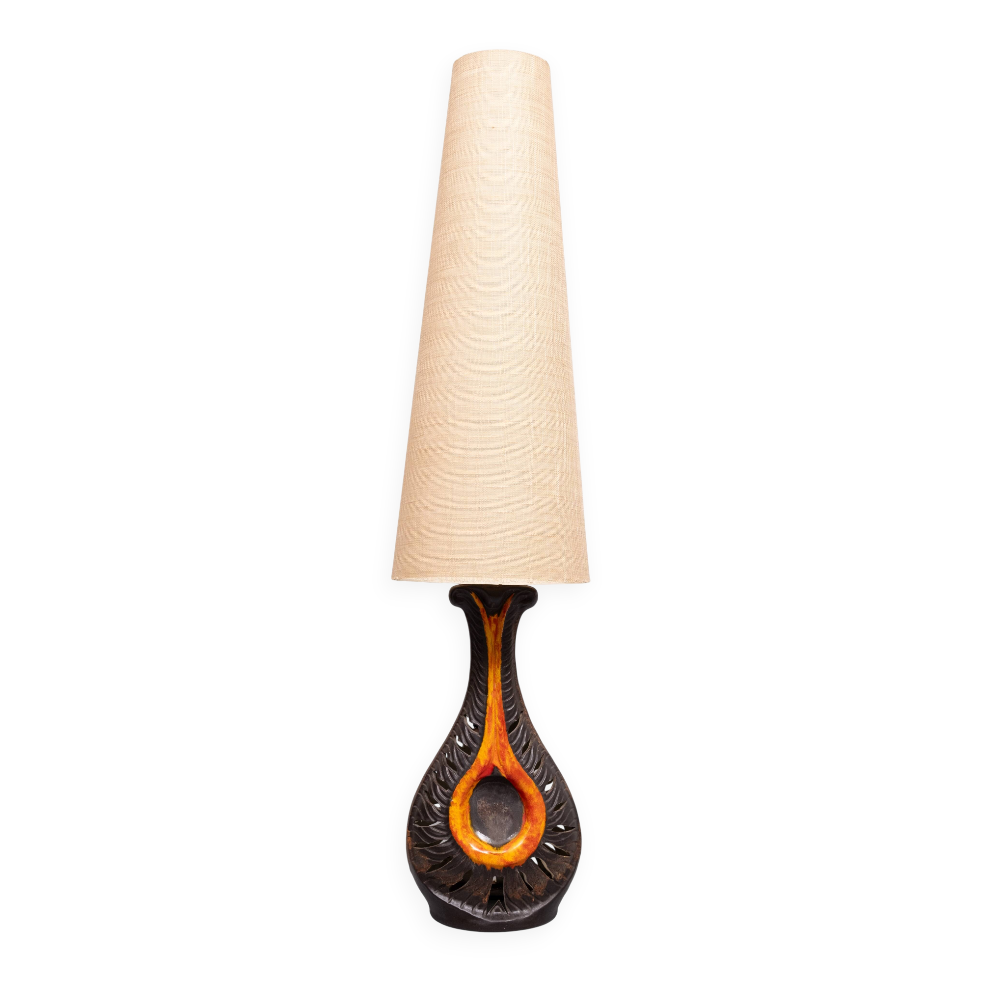 Large Fat Lava Ceramic Floor lamp by Walter Gerhards for West Germany 1970s