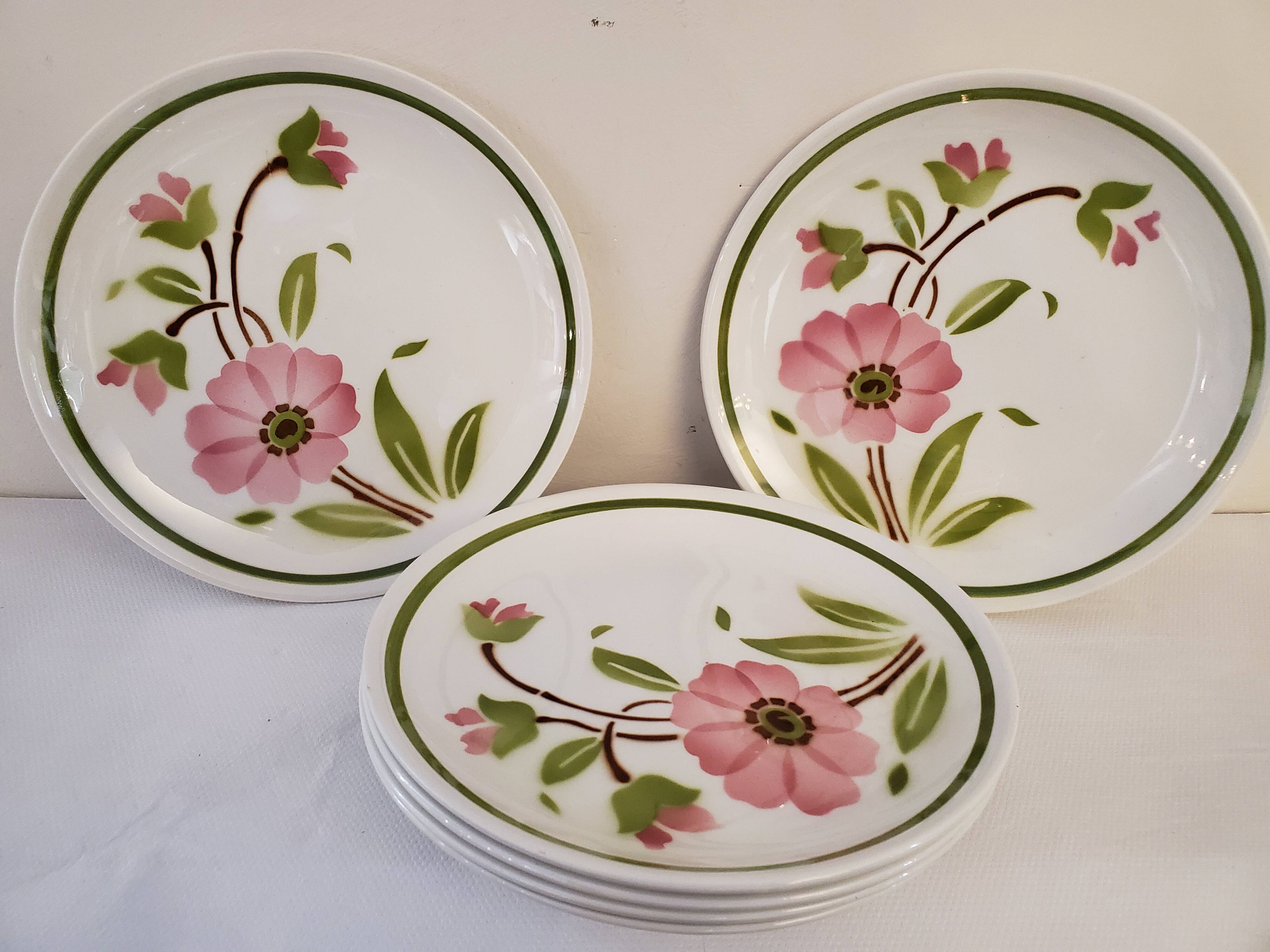 6 ceramic dessert plates