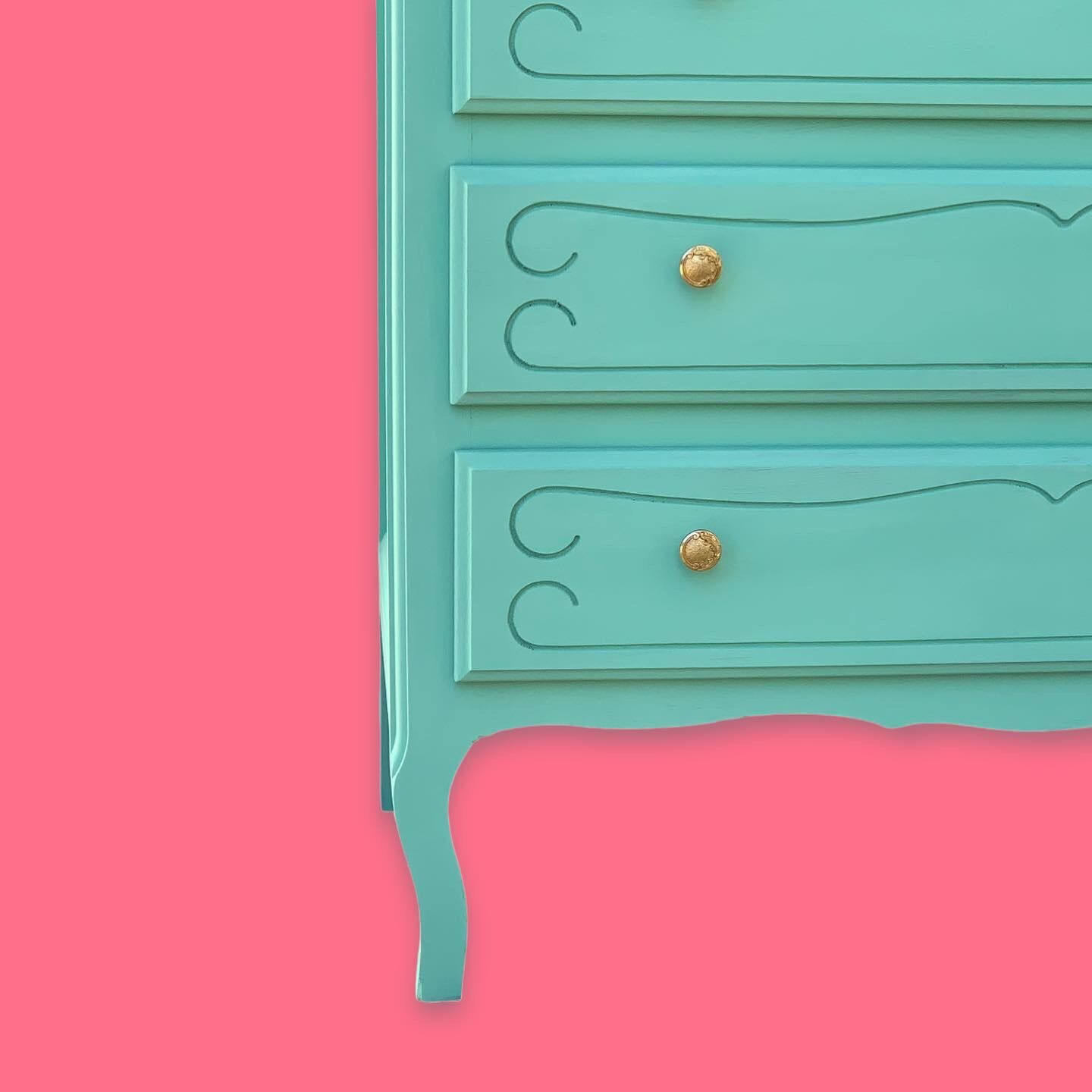 Vintage mint green chest of drawers 1950