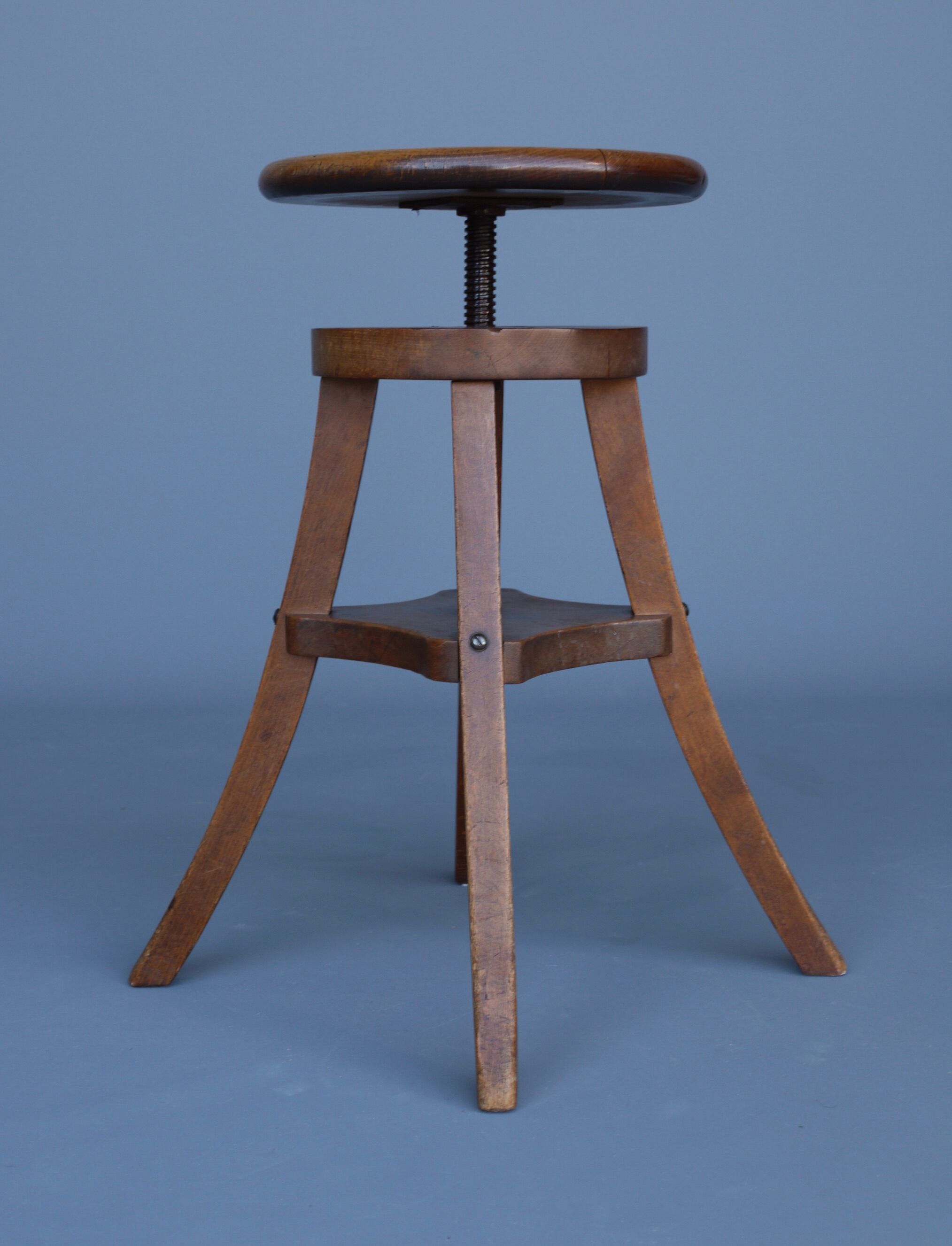 Industrial adjustable piano stool. 1930s
