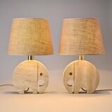 Travertine Lamps by Fratelli Manelli, circa 1970