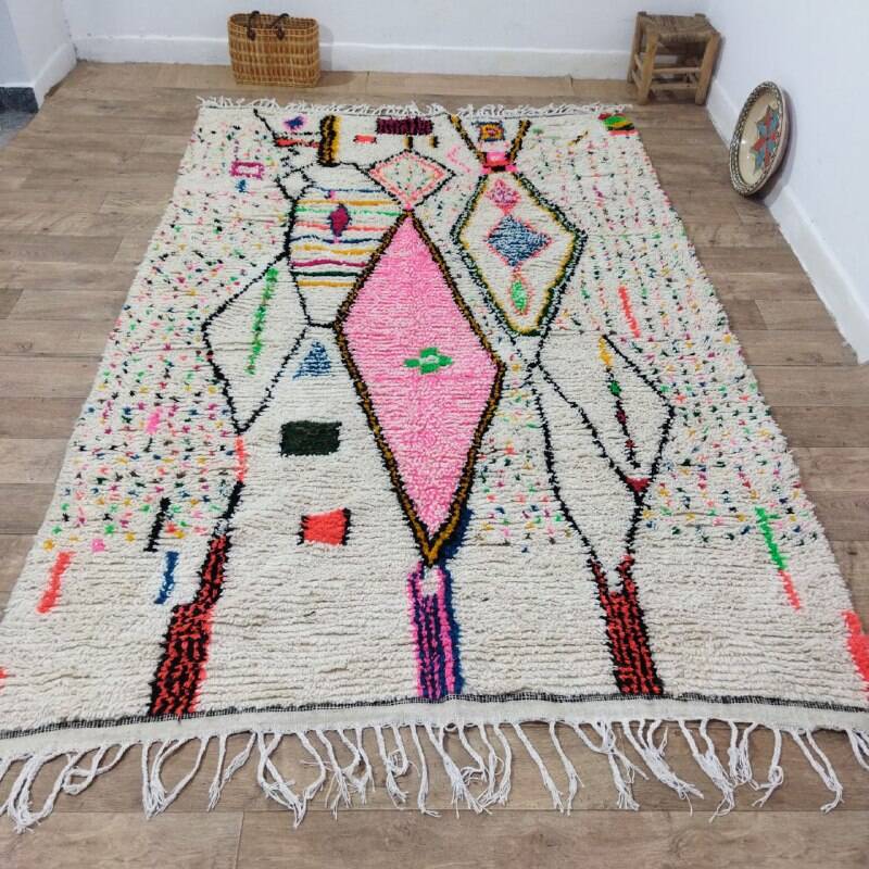 Handmade wool Berber rug 295x190 cm