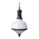 Antique french two tone glass pendant light