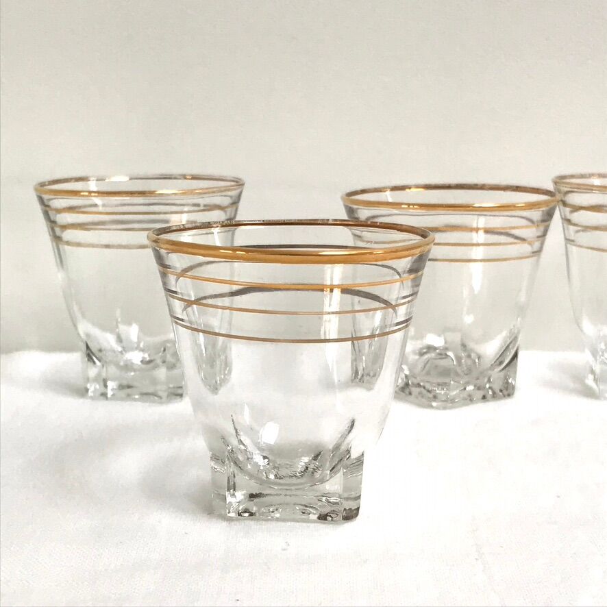 6 antique liquor glasses