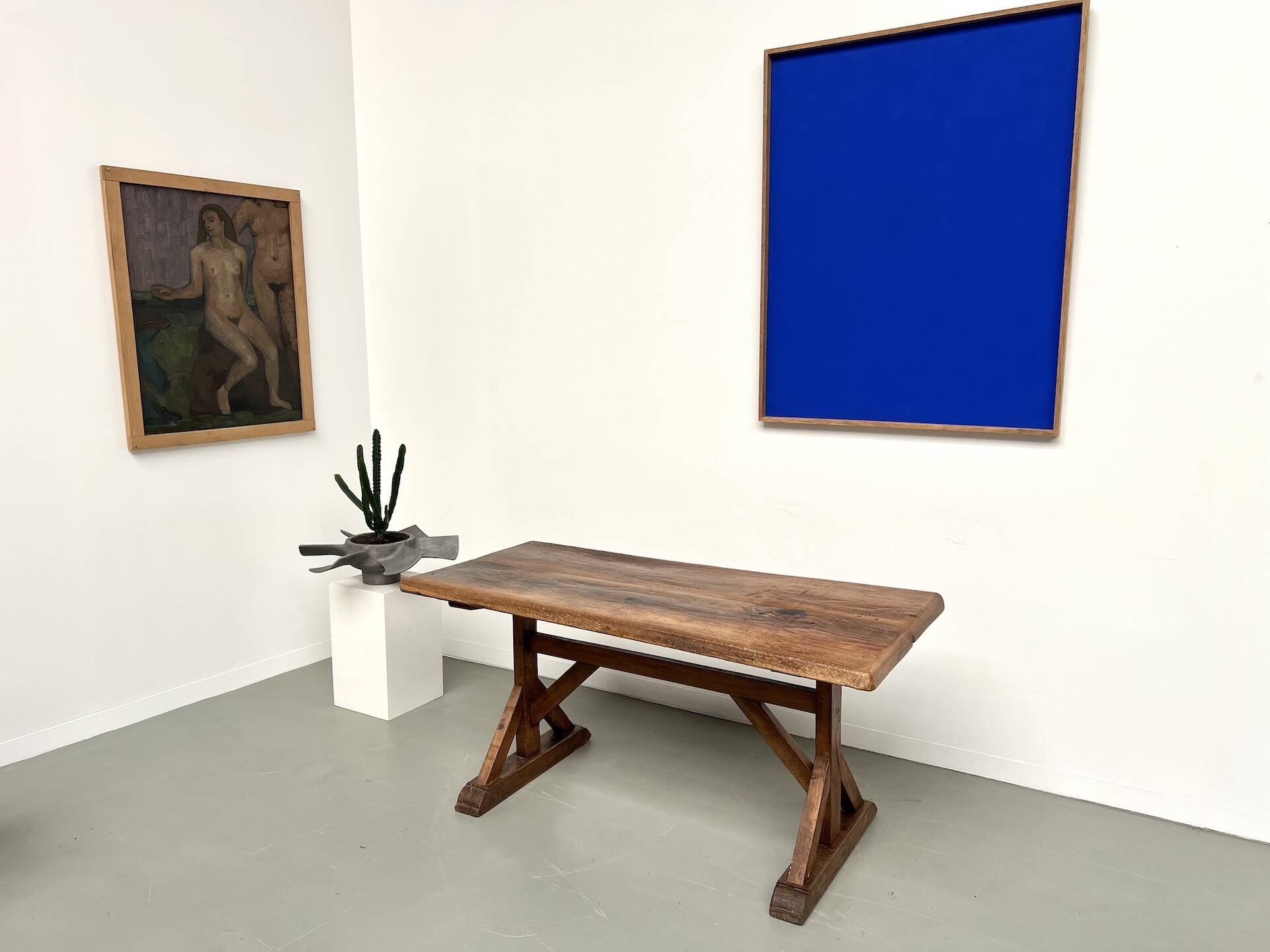 19th century brutalist oak table