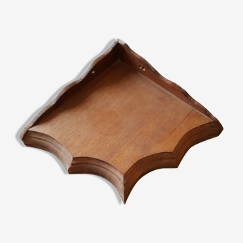 Wooden wall corner shelf