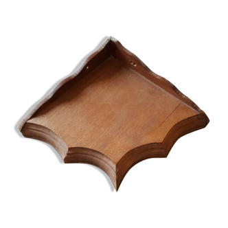 Wooden wall corner shelf