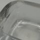 Cendrier vintage en verre épais transparent, forme carrée aux angles arrondis