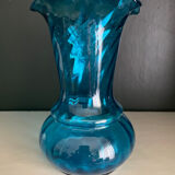 Blue crystal vase Georges Sand nineteenth century