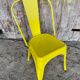 Chaise Industrielle Style TOLIX Metal Jaune Vintage #D709