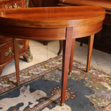 Louis XVI-style blond walnut half-moon console table